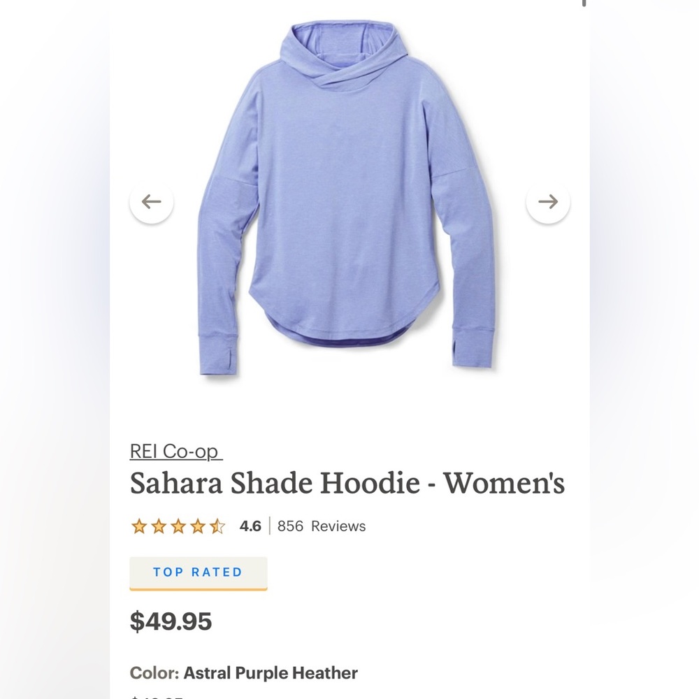 NWOT REI COOP Sahara Shade Hoodie - Women's XL
